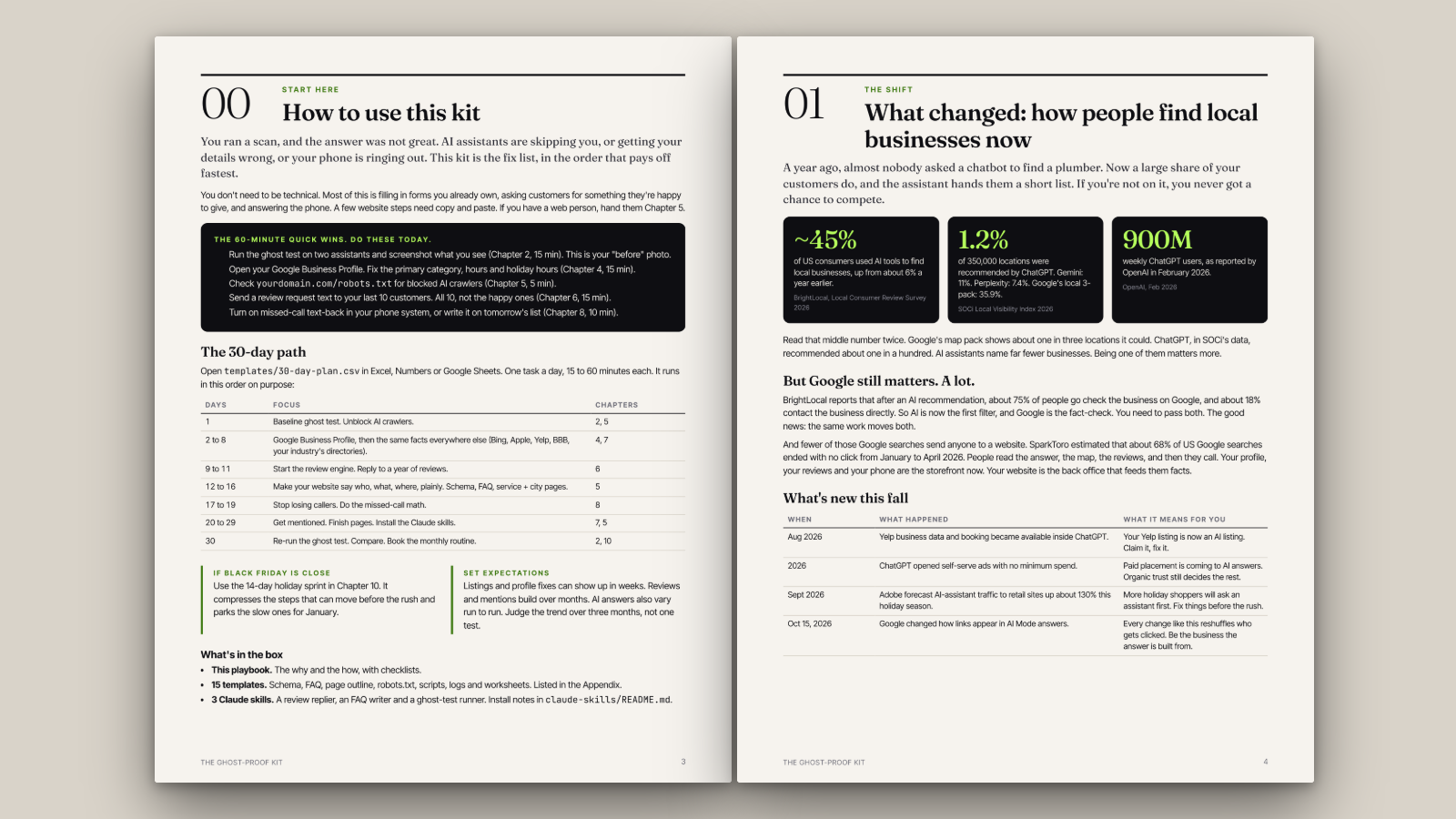 Chapters 0 and 1 of the playbook